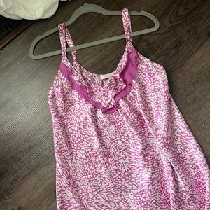 Oscar de la renta pink label Medium slip ruffle animal print purple white